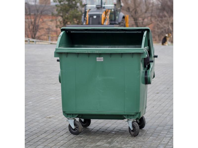 Контейнер для мусора 1100 л (круглая крышка) (зеленый). несмонтированный