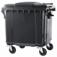 Eurocontainer pentru gunoi cu roti 1100 l (negru cu capac plat)