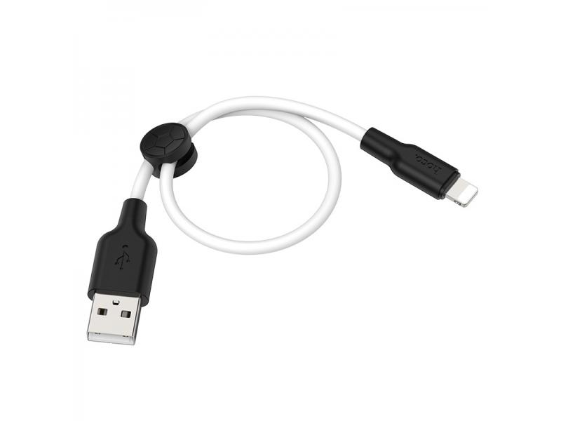 Hoco X21 Plus USB Силиконовый зарядный кабель (белый/черный)