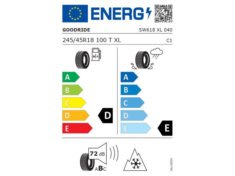 245/45/18 Goodride/Westlake 100T XL SW 618 iarna