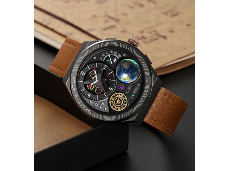 Смарт часы  SKMEI S232-LBKBN black/brown-leather