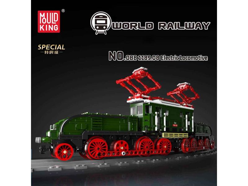Constructor Mould King 12023 Locomotivă electrică cu șine și telecomandă