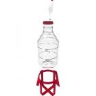 Бутыль пластиковый для вина с гидрозатвором , колпачком, ручками 15л