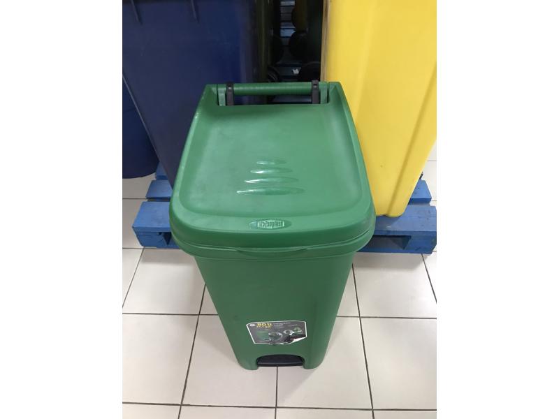 Урна для мусора 80Л, с педалью и колесами(Зеленый)