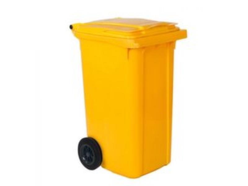 Контейнер для мусора с колесами EU 240 л (желтый) 