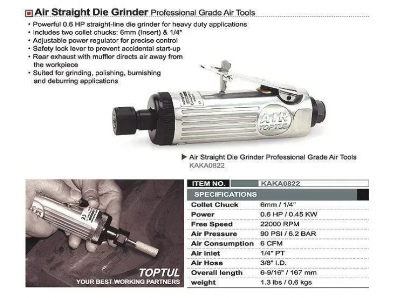 Mașină pneumatică de curățare 1/4″ 6 mm 22000 rpm KAKA0822