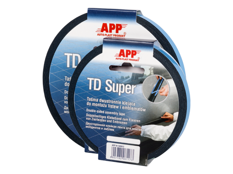 Двусторонняя клейкая лента | синий | 9мм х 5м APP TD Super
