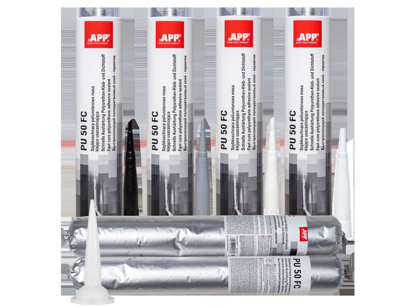 Adeziv-etanșant poliuretanic cu uscare rapidă, cartuș închis | alb | 310 ml – APP PU 50 FC