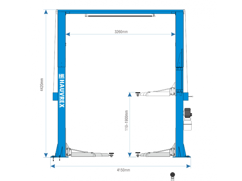Подъемник 2-ух стоечный с верхней синхрониз. 5т 380V HTL3150S