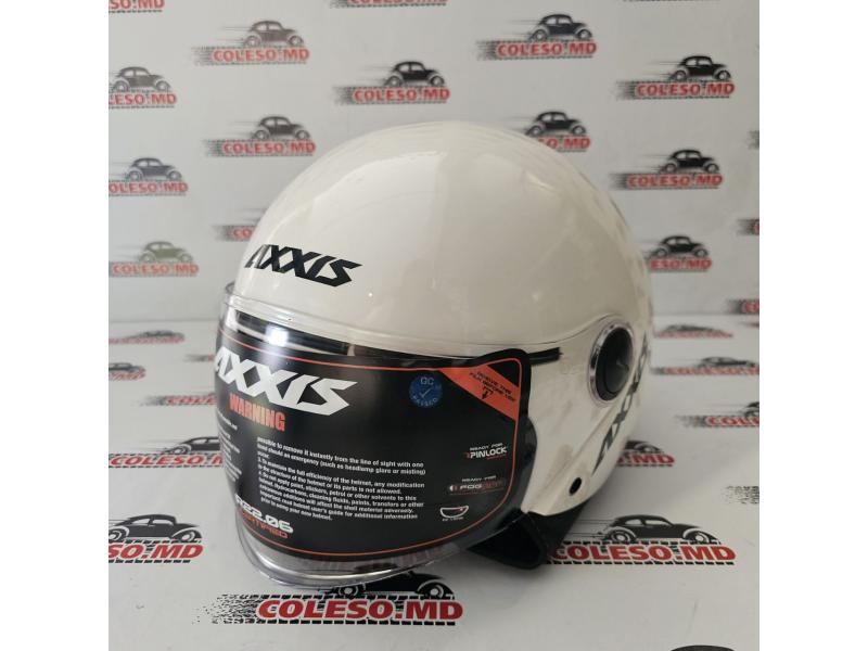 Cască moto Axxis Square S Solid A0 Gloss Pearl White M