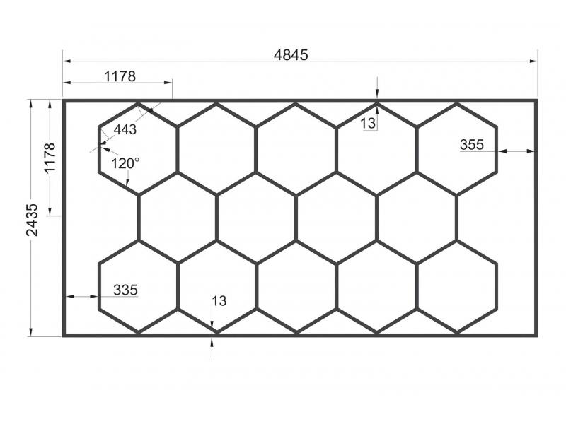 Iluminat LED modular tip fagure „14 CELULE” 4840 mm * 2430 mm (672 W 6500K)