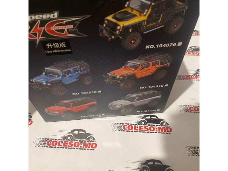 WL Toys 104020 Mașină off-road cu telecomandă „Wrangler” 1:10 4WD cu troliu 11 km/h 14+ ✅
