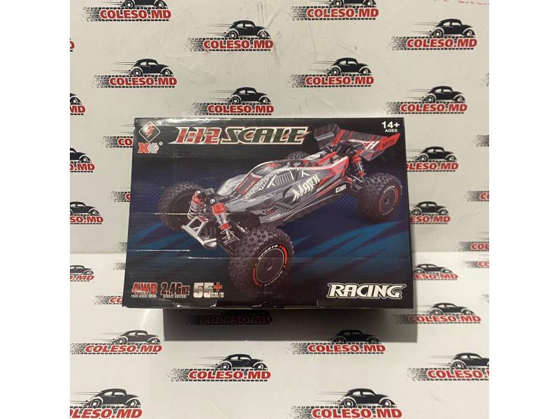 WL Toys 124010 Mașină de curse cu telecomandă 1:12 2.4 GHz, 55 km/h gri 14+