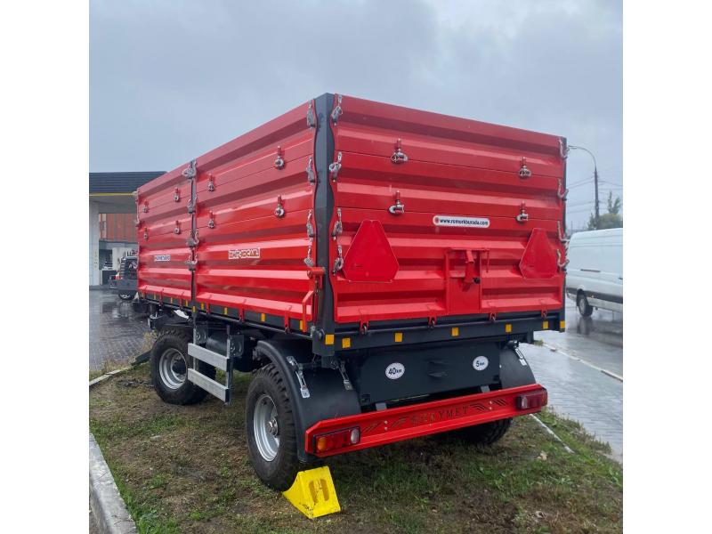 Прицеп для трактора 2PTS5  пневматический тормоз - 2025 (красный) — 2 оси.