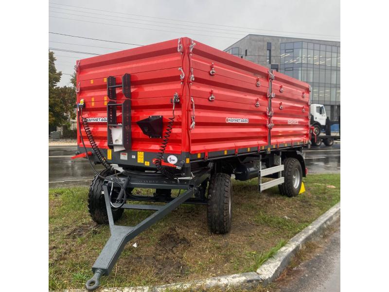 Прицеп для трактора 2PTS5  пневматический тормоз - 2025 (красный) — 2 оси.