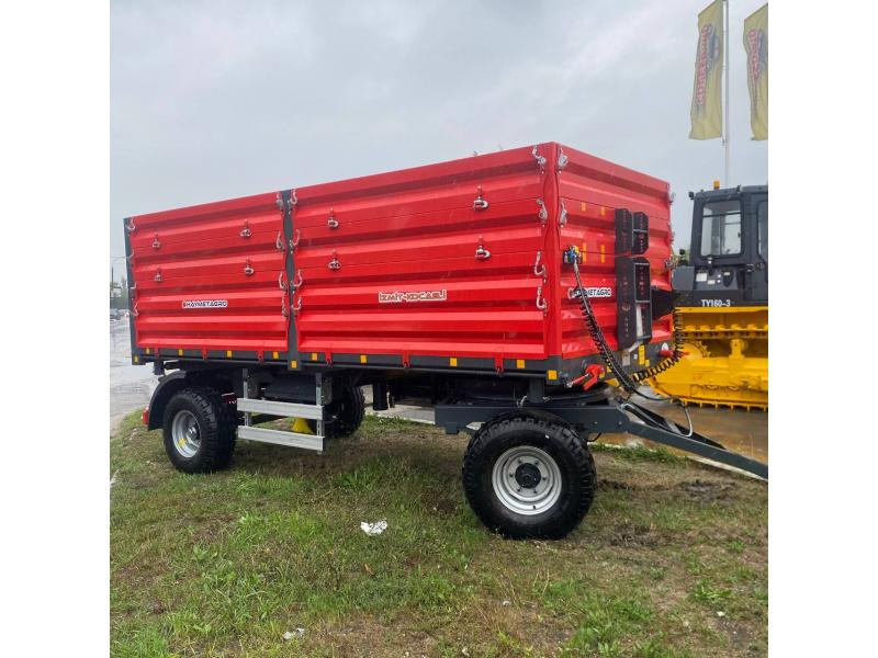 Прицеп для трактора 2PTS5  пневматический тормоз - 2025 (красный) — 2 оси.