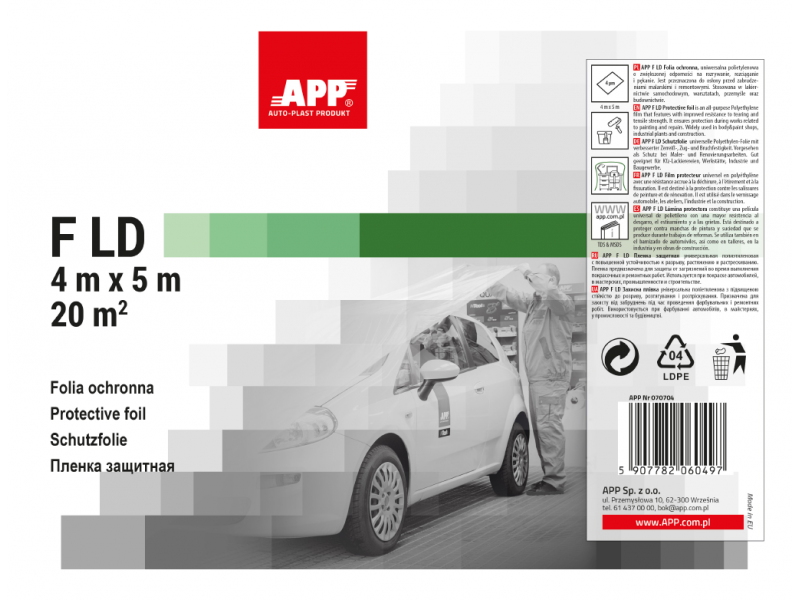 Folie de protecție (subțire) | 4 × 5 m | APP F LD