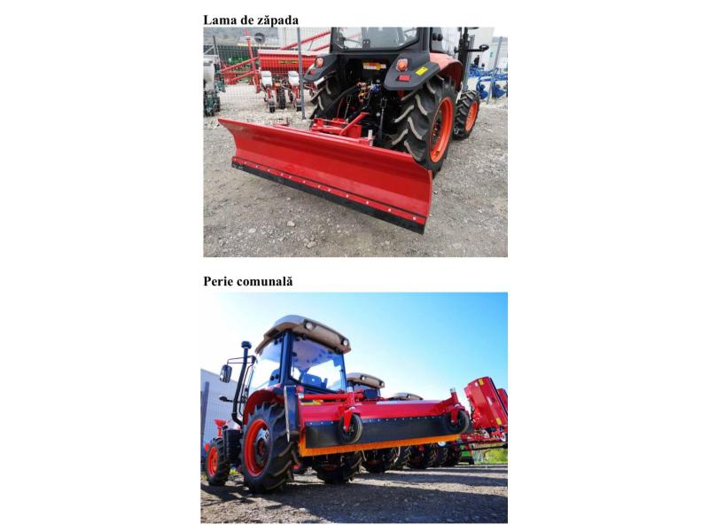 Tractor cu echipament de dezăpezire si întreținerea spațiilor verzi. Oferta AIPA 2023.