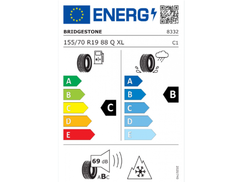 155/70/19 Bridgestone LM005  88Q XL  I3 WRE ( * )  iarna