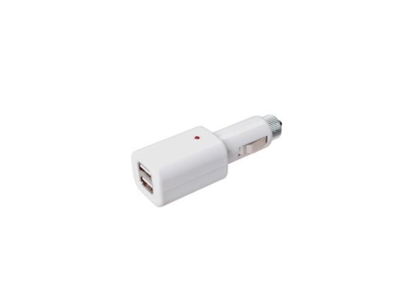 Переходник зарядка USB (2 порта) белый