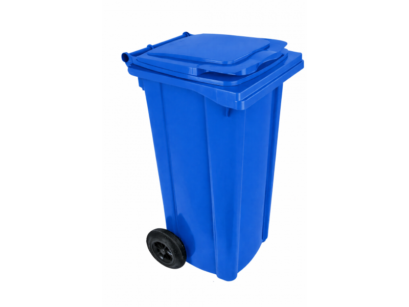 Garbage container with wheels EU 120 l (blue)
