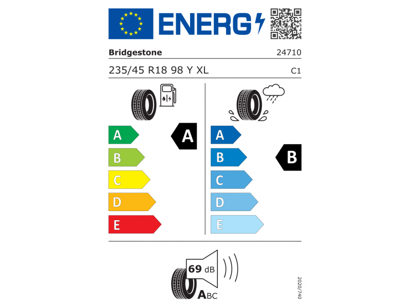 235/45/18 Bridgestone Turanza 6  98Y XL лето