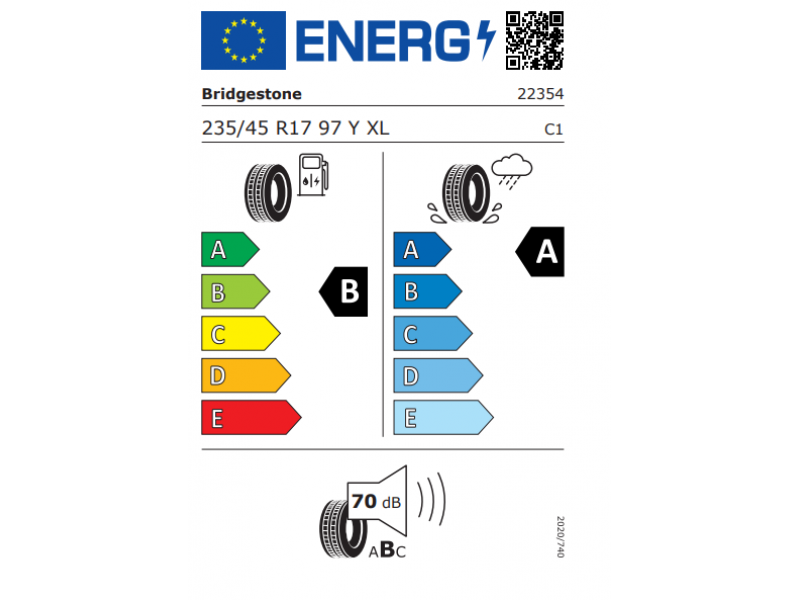 235/45/17  Bridgestone Turanza 6 97Y XL лето