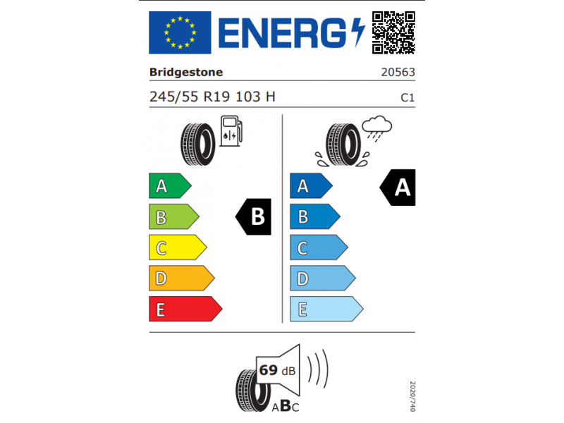 245/55/19 Bridgestone Turanza 6 103H TL лето