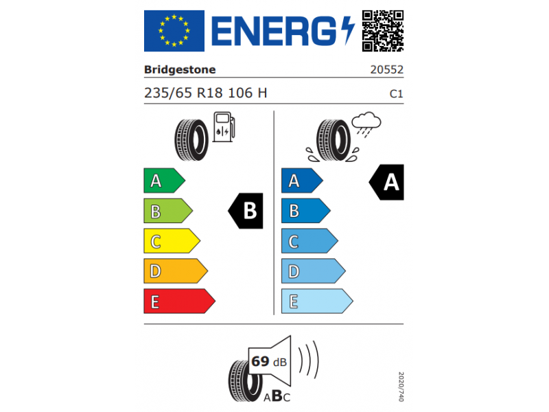 235/65/18 Bridgestone Turanza 6 106H лето