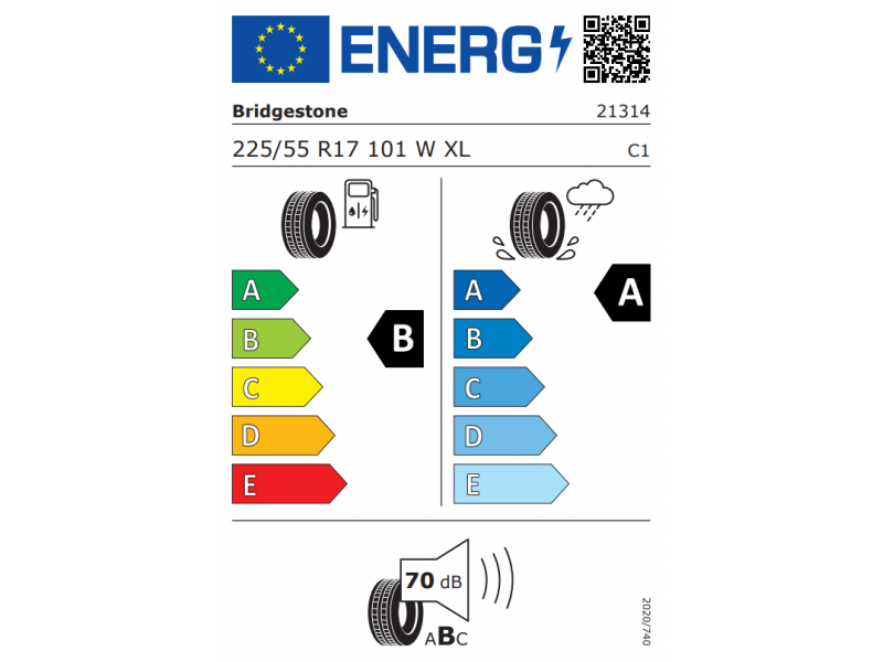 225/55/17 Bridgestone Turanza 6 101W XL лето