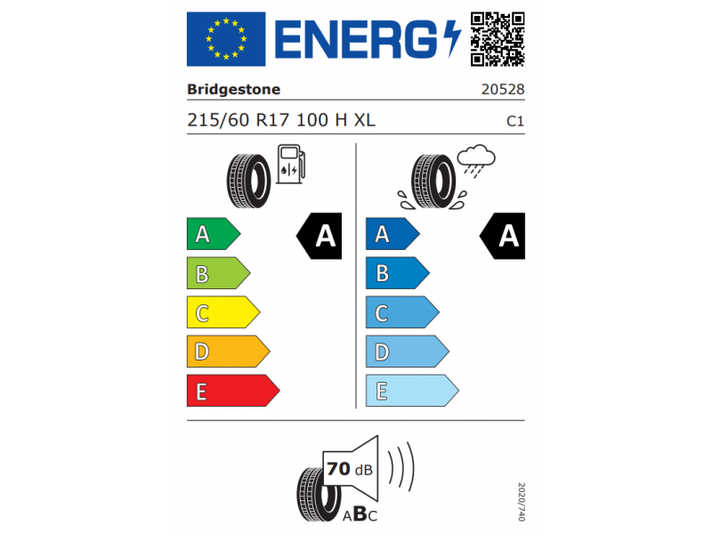 215/60/17 Bridgestone Turanza 6 100H XL лето