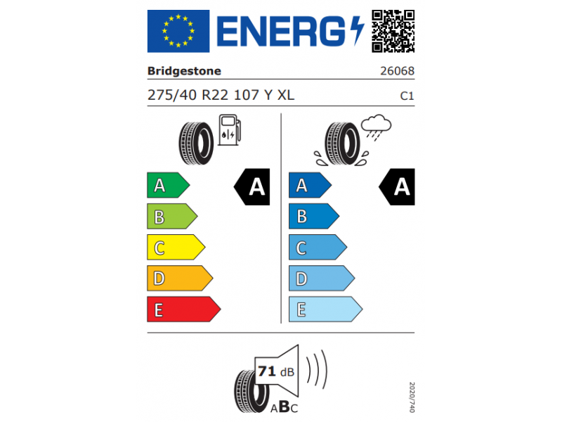 275/40/22 Bridgestone Turanza 6 107Y XL лето