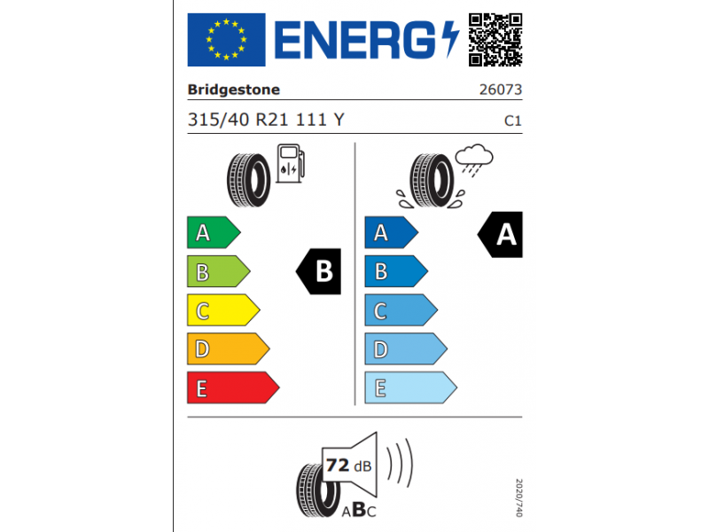 315/40/21 Bridgestone Turanza 6  111Y XL vara