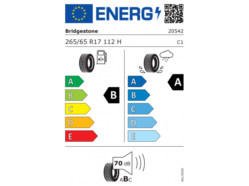 265/65/17 Bridgestone Turanza 6 112H TL лето