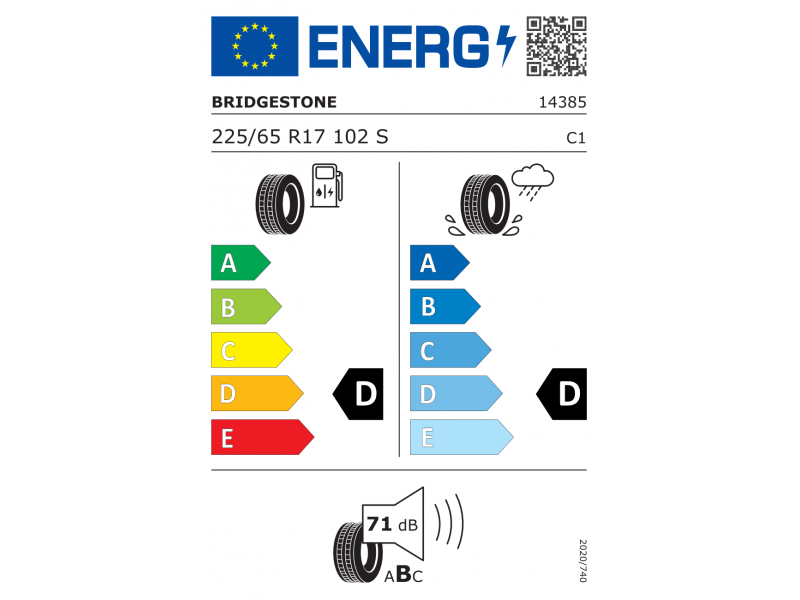 225/65/17 Bridgestone  Dueler A/T 102S лето