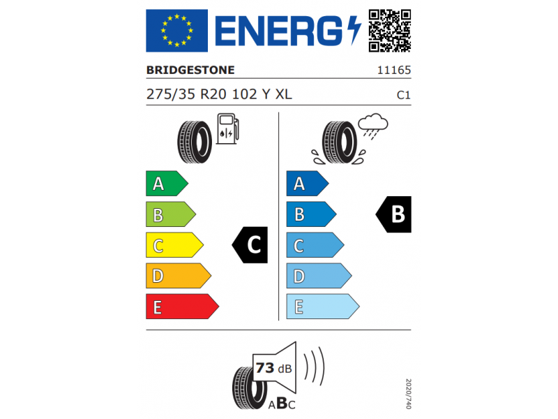 275/35/20 Bridgestone Potenza S001 102Y XL  RFT ( * ) vara