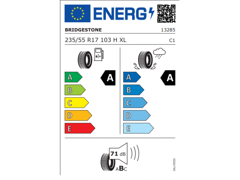235/55/17 Bridgestone Turanza T005  103H XL   лето