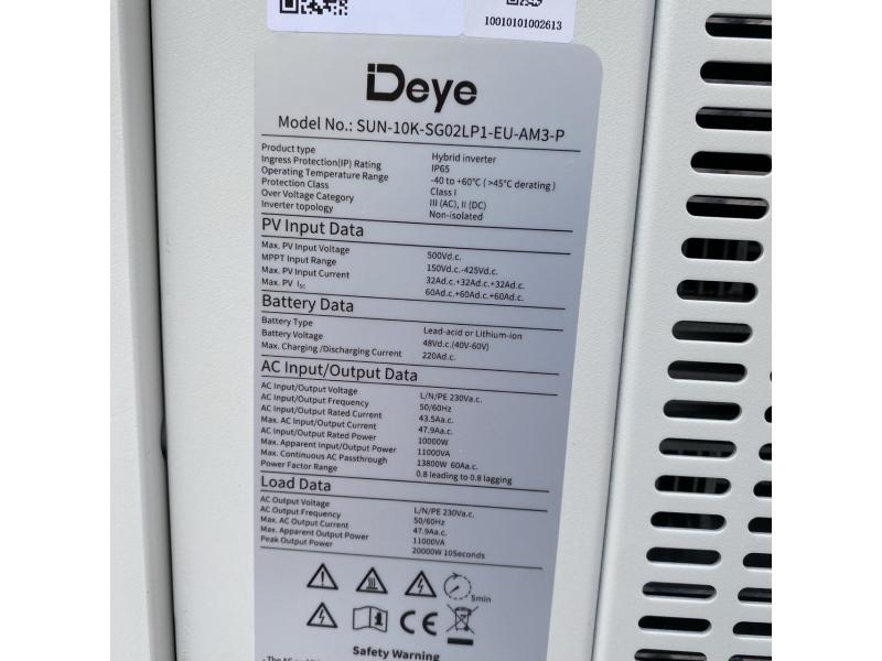 Гибридный инвертор DEYE SUN-10K-SG02LP1-EU-AM3-P