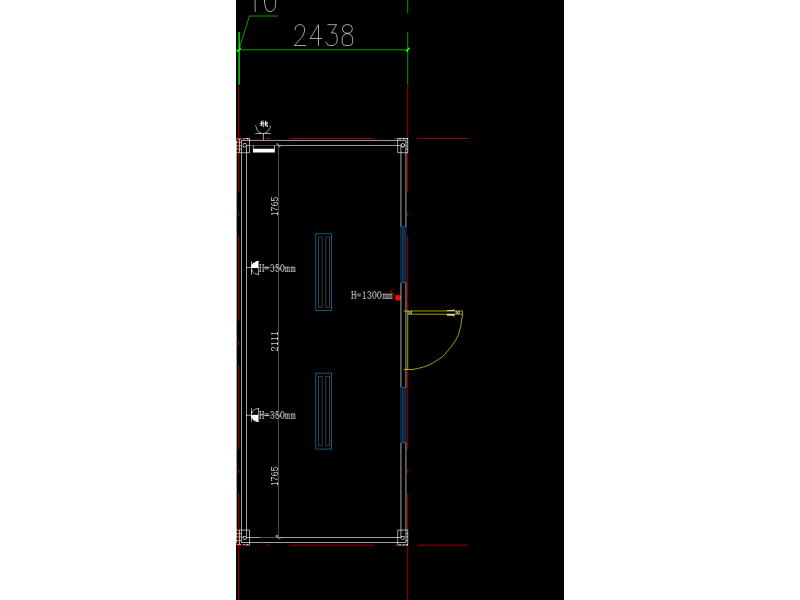 Birou modular cu 2 ferestre și ușă L5850 × W2438 × H2876 mm