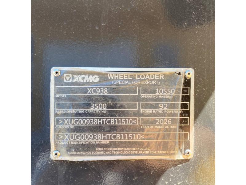 Фронтальный погрузчик XCMG XC938 (2026)
