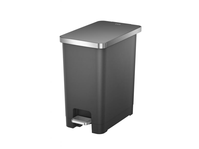 Coș de gunoi EKO 15 L, cu pedală, din plastic gri