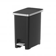 Coș de gunoi EKO 15 L, cu pedală, din plastic negru