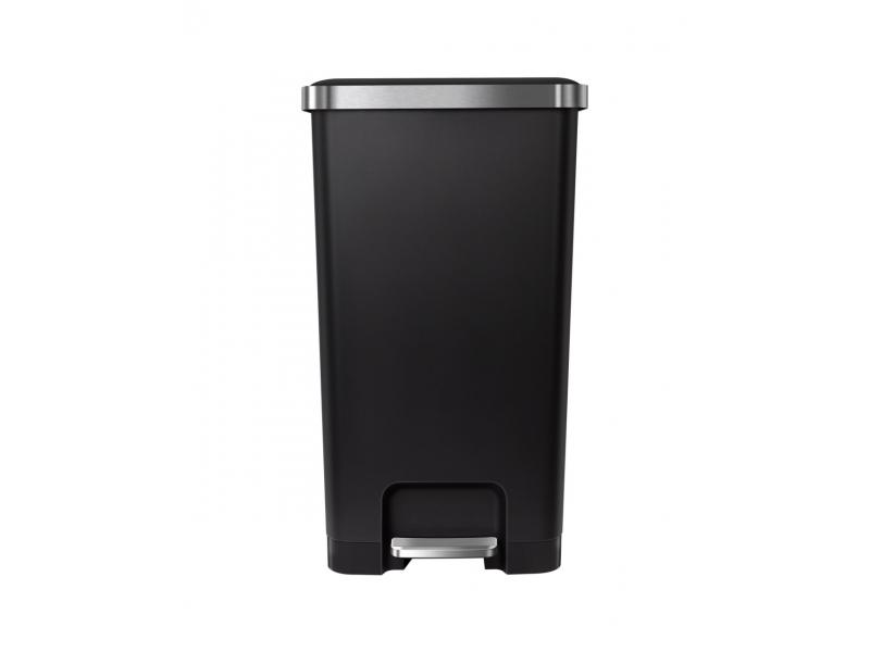 Coș de gunoi EKO 45 L, cu pedală, din plastic, negru
