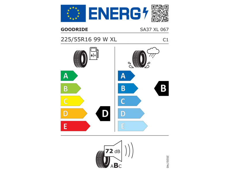 225/55/16 Goodride/Westlake 99W XL  SA-37 лето