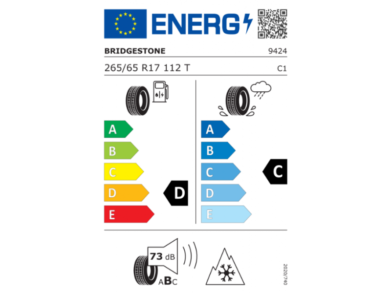 265/65/17 Bridgestone Dueler A/T 112T вс