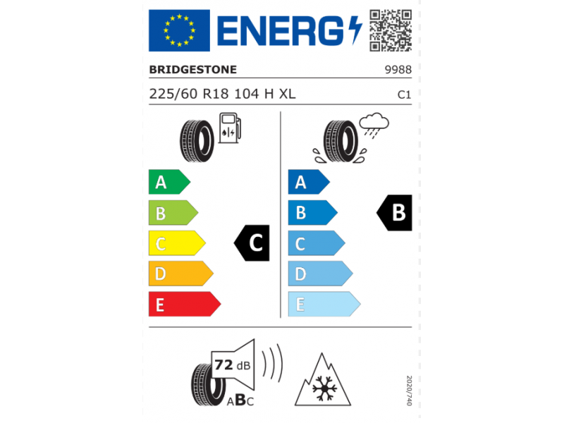 225/60/18 Bridgestone LM001 104H XL  X3 WRE ( * ) зима