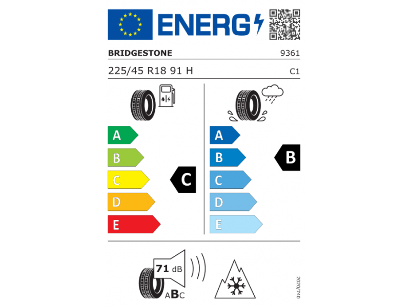 225/45/18 Bridgestone LM001 91H  EXT A/B '18 зима