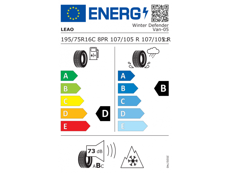 195/75/16C Leao Winter Defender VAN 107/105R (Serbia) зима
