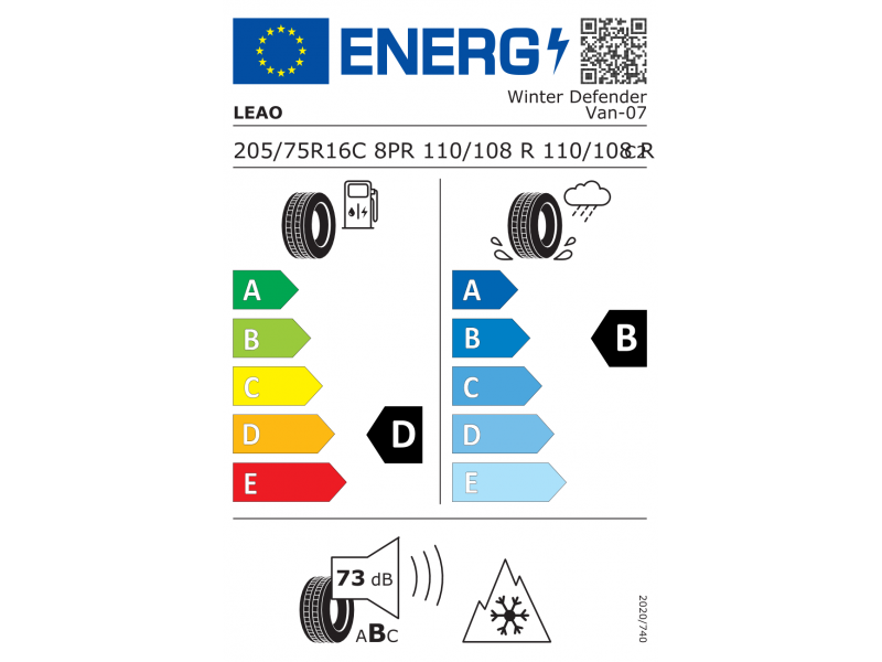 205/75/16C Leao Winter Defender VAN 110/108R (Serbia) зима