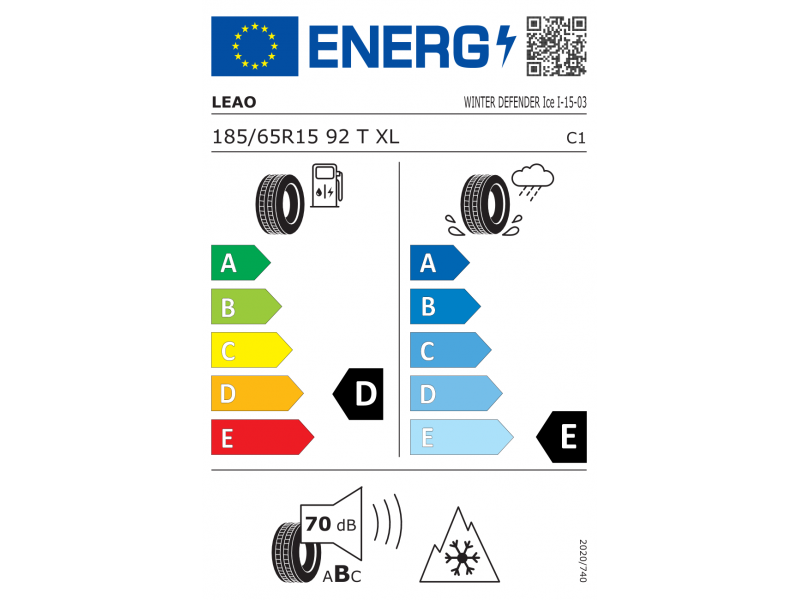 185/65/15 Leao Winter Defender Ice I-15 92T (Serbia) iarna